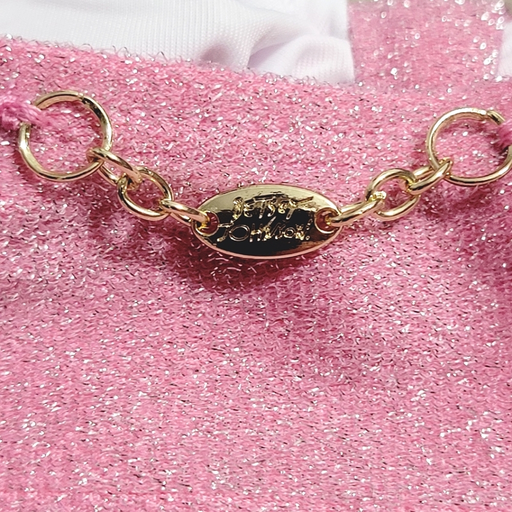 NEW Betsey Johnson Pink Glitter Swimsuit - Picture 6 of 11